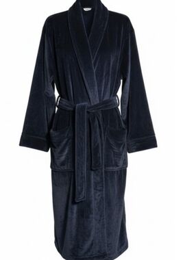 Club Room Navy Plush Velour Robe L/XL